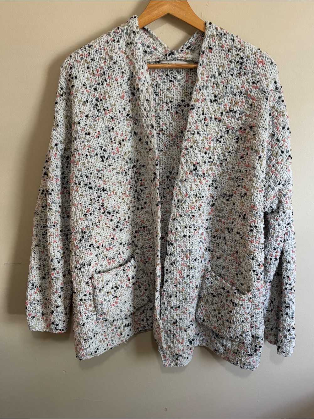Moon & Madison Chunky Speckled Knit Open Front Cardigan Size M